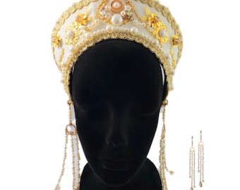 Renaissance women's Tudor Headdress Deluxe, Hair Accessories Crown Headwear Decoration.