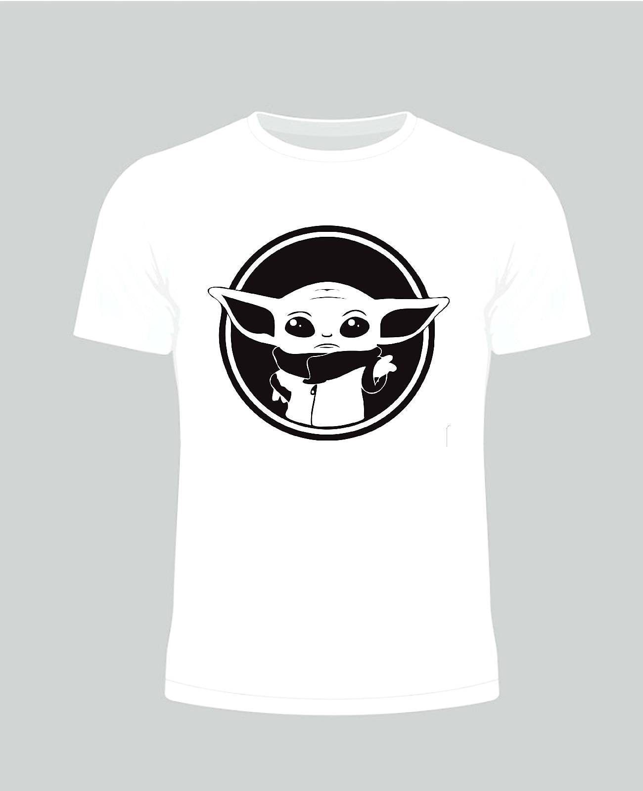 Baby Yoda T Shirt Logotipo Blanco Negro Etsy