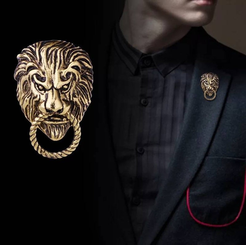 Handcrafted Lion Brooch and Lapel Pins image 2