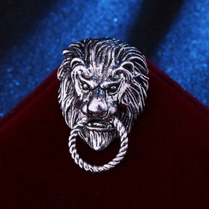 Handcrafted Lion Brooch and Lapel Pins SILVER