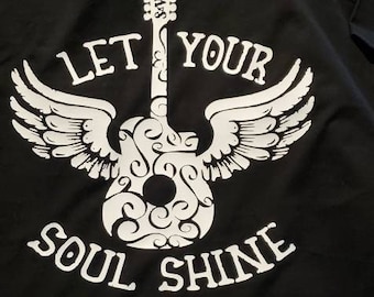 Let your soul shine. a throwback to another time. Long live the 70's.southern rock tshirt,guitar tshirt