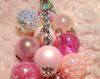 Gorgeous Chunky purse charm in various shades of pink,so sweet and perfect for Spring and Summer. Great gift,Mothers day,birthday,bridal