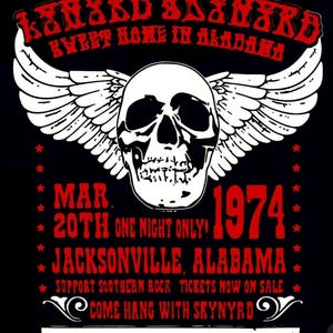 Skynyrd concert retro style tshirt. Southern rock t shirt. 70,s Concert tshirt. Great gift and cool t shirt.