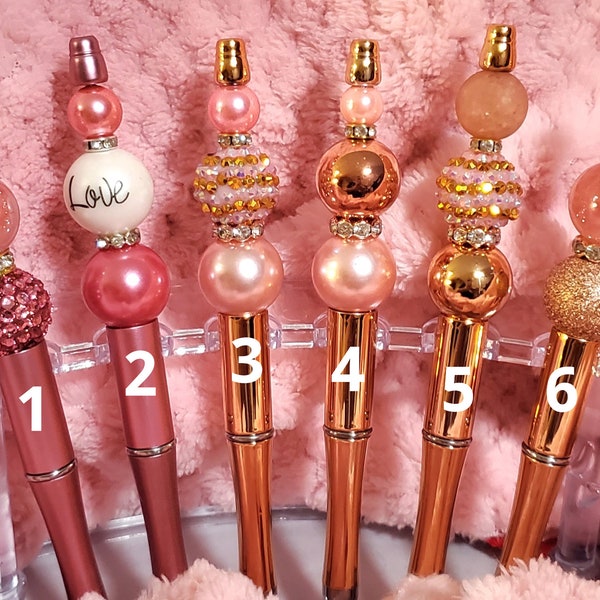 Gorgeous beaded pens in my Rose Gold Collection. Great wedding or party favors,bridesmaids gifts,mothers day,birthday gift.