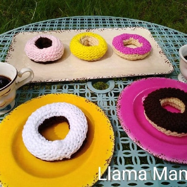 Loom Knitting Donut PATTERN - Knitted Play Food - Instant Download, PDF Pattern