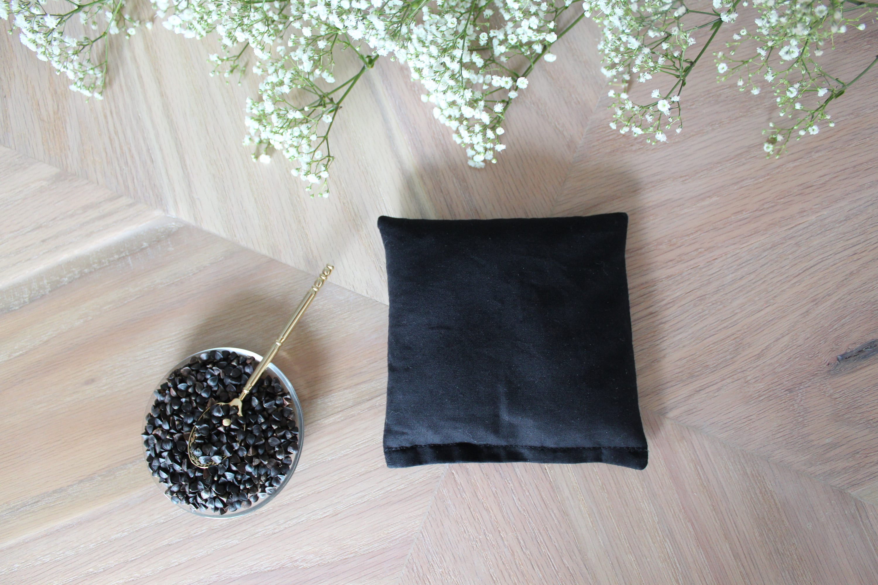 Black Therapeutic Buckwheat Heating Pad Etsy