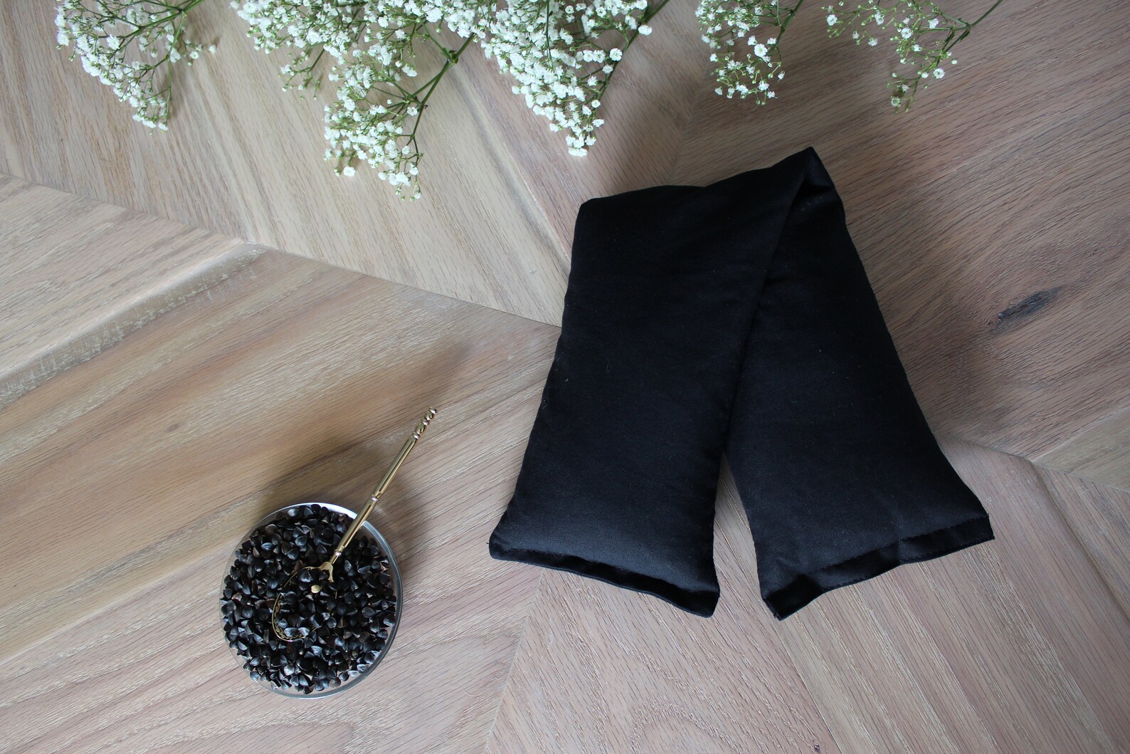 Black Therapeutic Buckwheat Heating Pad Etsy