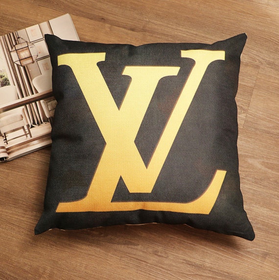 Louis Vuitton Inspired Pillow Cover Decorative Pillow Black Etsy