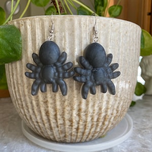 Spooky Creepy Goth Halloween Large Handmade Spider Earrings