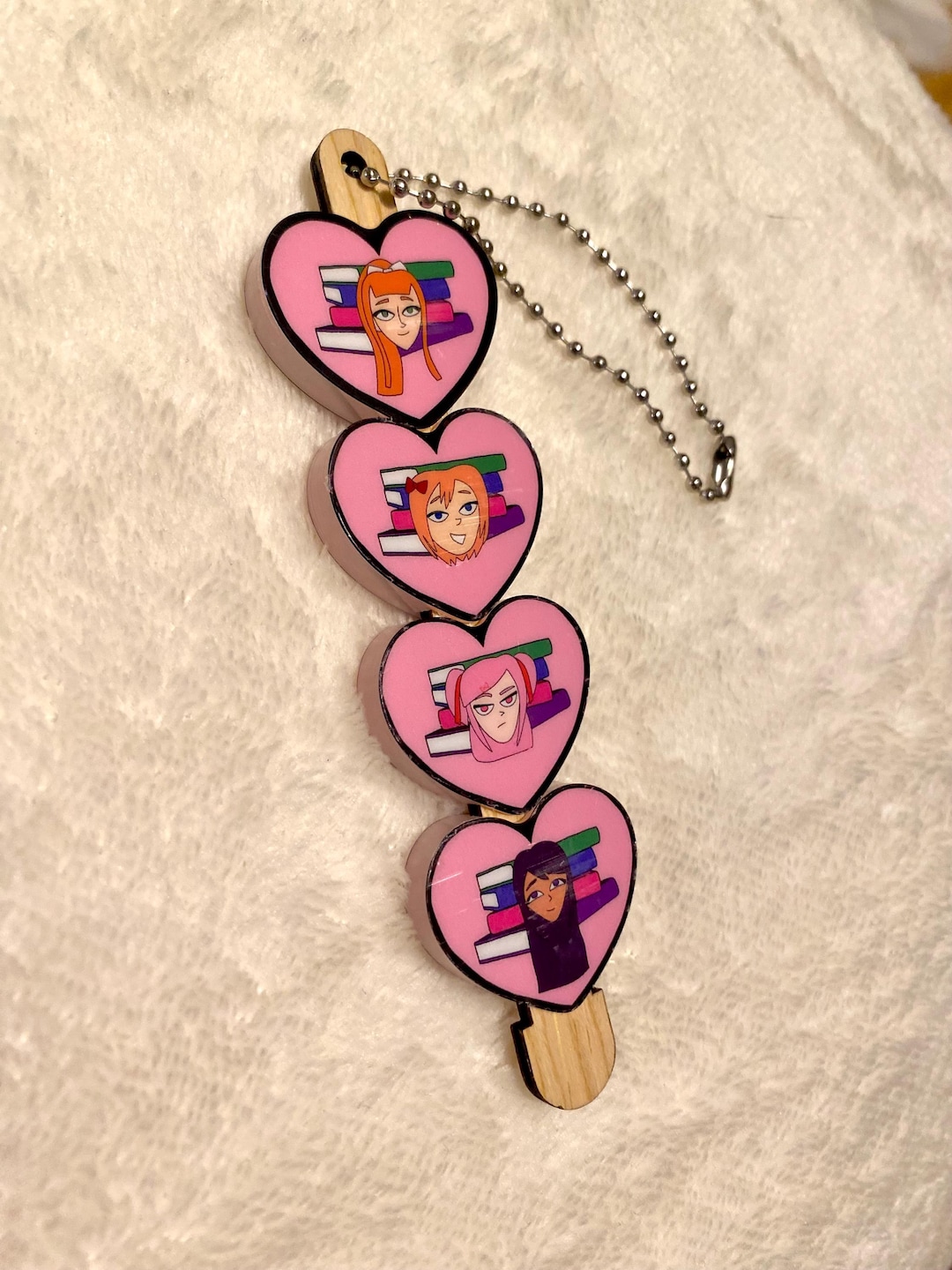 DDLC Horror Literature Club Stacked Charm Keychains - Etsy
