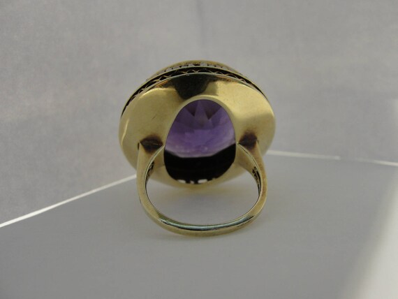 Antique 14k Yellow Gold Handmade Amethyst and Pea… - image 4