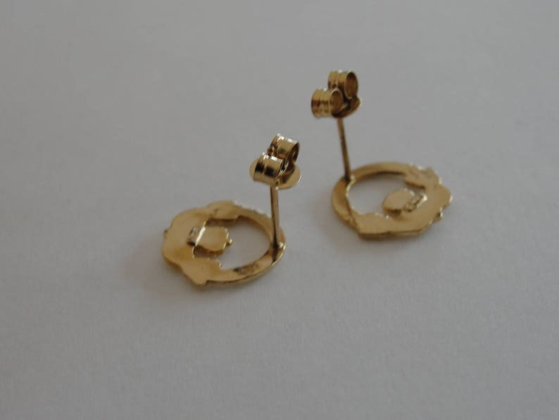 14k Yellow Gold Claddagh Stud Earrings