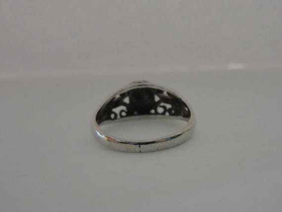 Vintage Sterling Silver Stackable Open Design Ova… - image 3