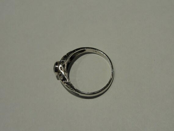 Vintage Sterling Silver Stackable Open Design Ova… - image 4