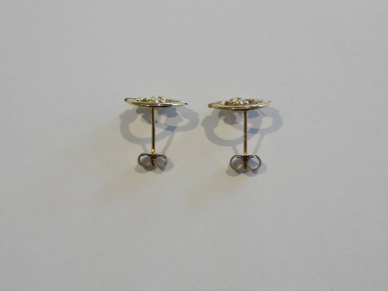 14k Yellow Gold Claddagh Stud Earrings