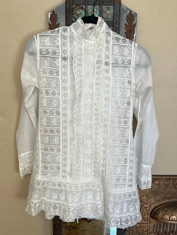 Antique Edwardian 1910s Lace Blouse - Beautiful!