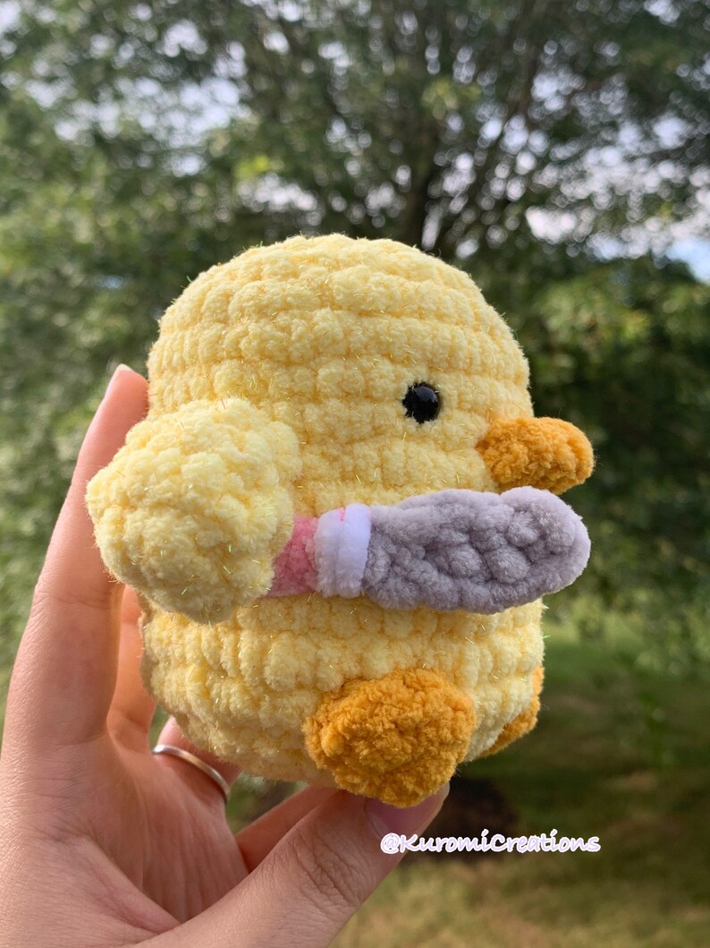 Duck with knife crochet meme Amigurumi plush | Etsy