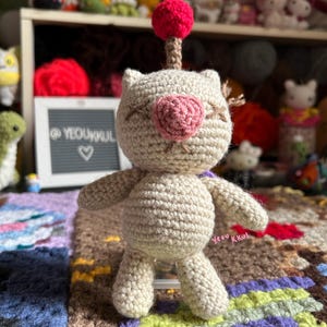 Moogle FF Plush Crochet Amigurumi Kupo Mog Accessory Bag Charm Gamer gift FFXIV FFX