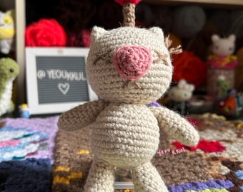 Moogle FF Peluche Crochet Amigurumi Kupo Mog Accesorio Bolso Charm Regalo Gamer FFXIV FFX