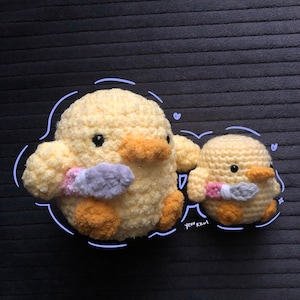 Duck with knife plush Stabby Duck Crochet Duck Meme gift Amigurumi toy plush