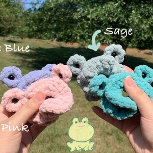 Crochet Scrunchie - Frog Crochet Accessories - Handmade Scrunchies - Cute Hair Accessory - Scrunchie Set