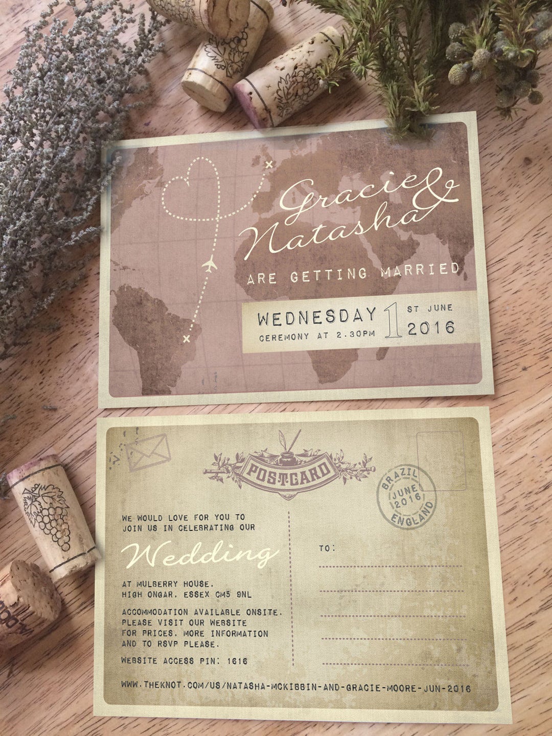Buy Vintage Map Wedding Invitation Postcards Online in India