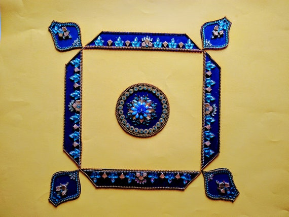 A Nice Holiday Gift Kundan Rangoli Handmade Elegant Etsy