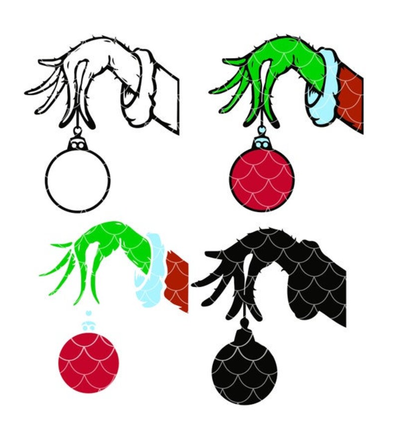 Grinch Svg/grinch Stealing Christmas Lights Svg/grinch Hand Etsy