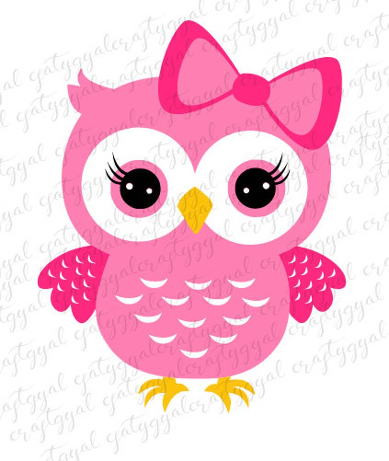 Cute Owl Svg Dxf/simple Owl/owl With Bow/owl Cut File/cute Owl | Etsy