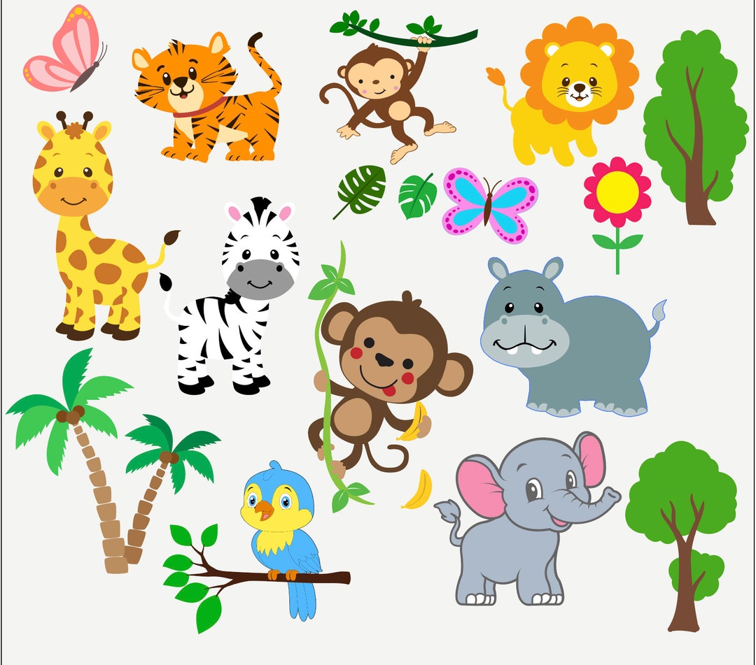 Safari Animals Svg/jungle Friends Svg/zoo Animals/jungle Animals/cute