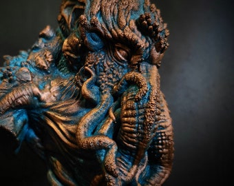 Cthulhu idol , Cthulhu statue , Cthulhu bust, Lovecraft, Cthulhu copper statuette for HP Lovecraft connosieurs