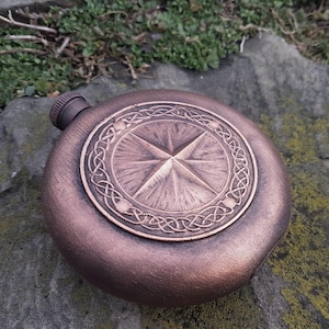 Windrose flask pirate compass flask nautical flask for the Sea lovers