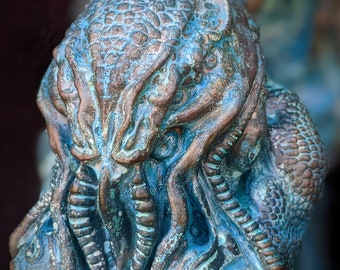 Cthulhu idol , Cthulhu statue , Lovecraft, Cthulhu copper statuette for HP Lovecraft connosieurs