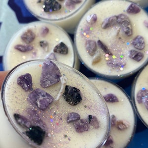 Charoite Enchanted Tea Light Set of Three Unscented