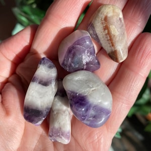 Chevron Amethyst-Banded Amethyst Tumbled Small
