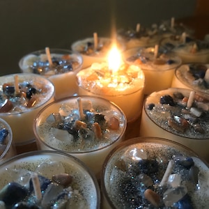 Full Moon Enchanted Crystal Tea Lights-Reiki Infused-Set of Three