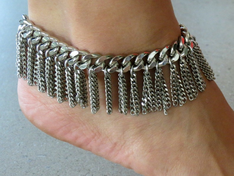 Beach Ankle Bracelet Silver Ankle Bracelet Summer Jewelry Ankle Jewelry Foot Jewelry