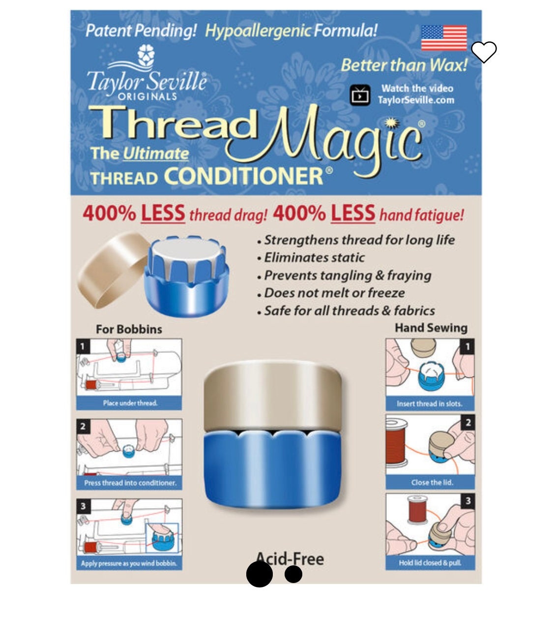 Thread Magic Thread Conditioner_Hypoallergenic_Acid  Free_Beadweaving_Sewing_Embroidery