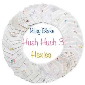 42 Precut Low Volume Hexagons for Riley Blake Fabrics English Paper piecing