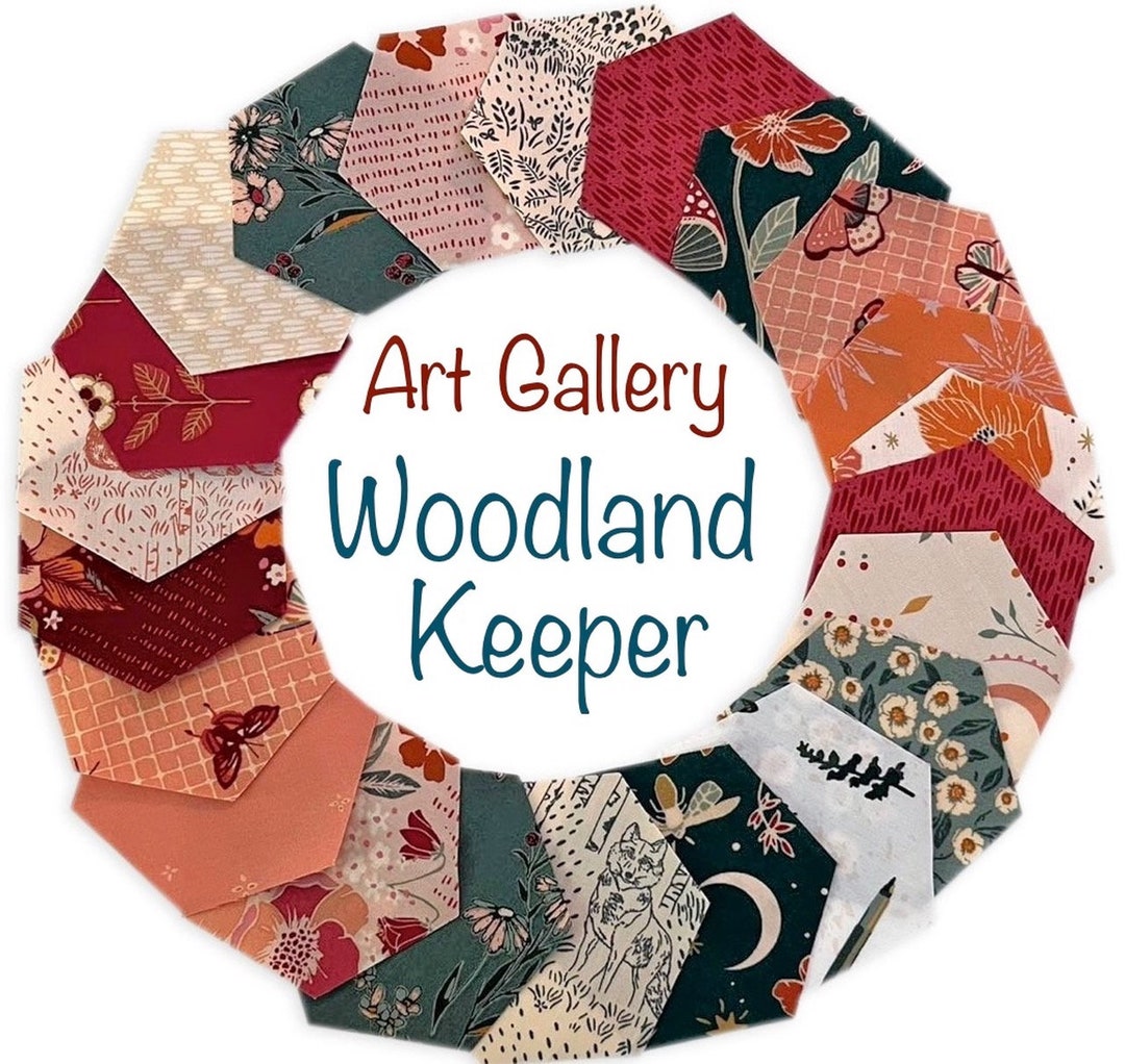 42 Precut Hexagons Woodland Keeper Art Gallery Fabrics for English