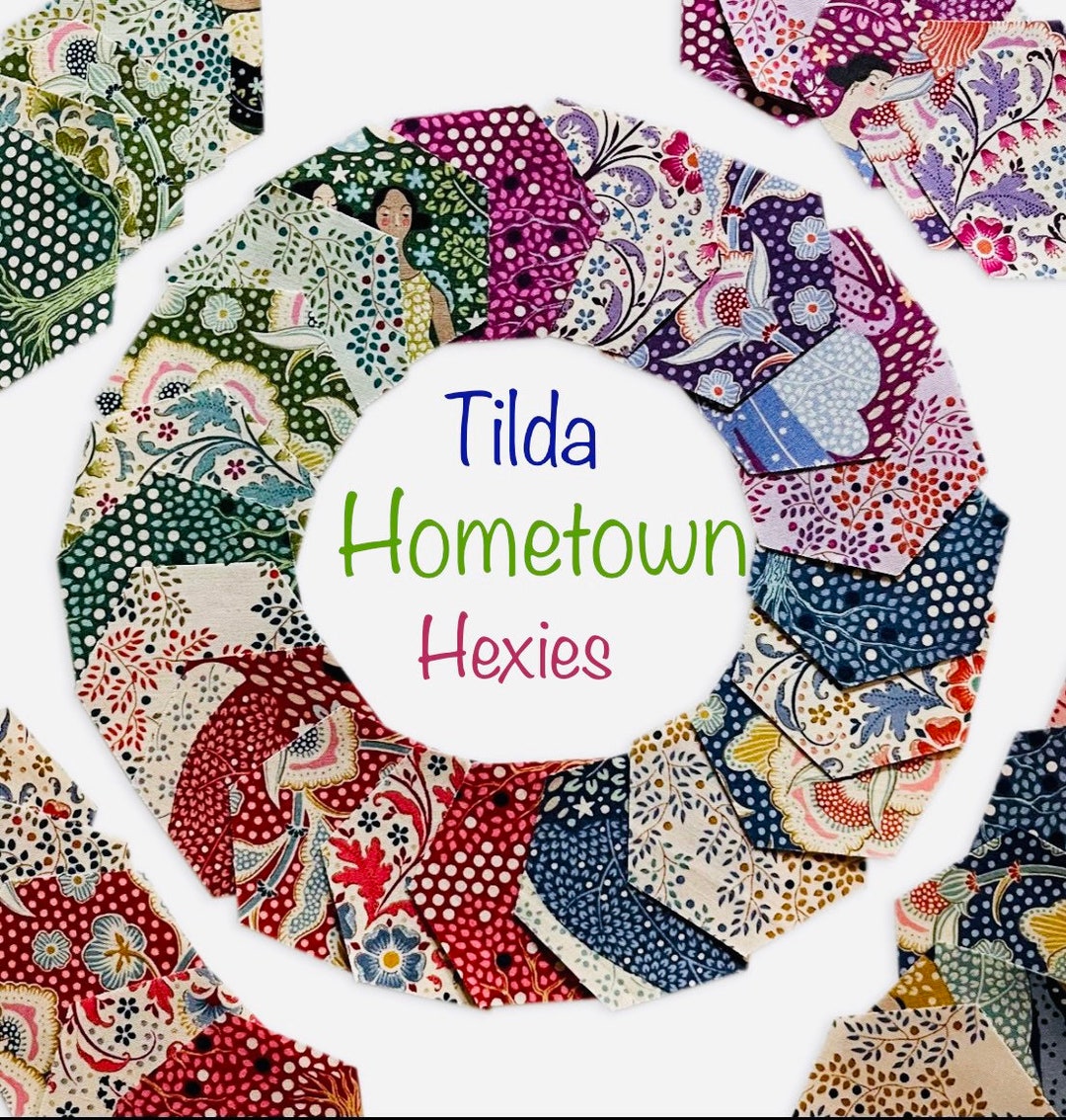 42 Precut Hexagons Hometown Tilda Fabrics English Paper Piecing Etsy