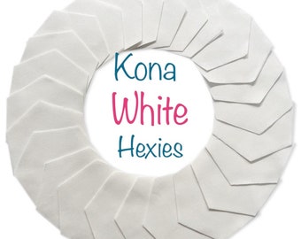 60 Precut Hexagons Kona White Solid Robert Kaufman Fabrics English Paper piecing