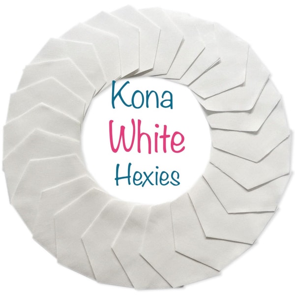 60 Precut Hexagons Kona White Solid Robert Kaufman Fabrics English Paper piecing