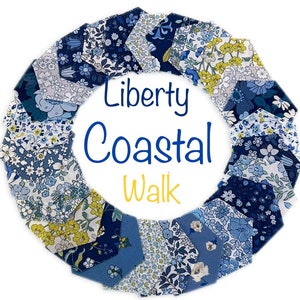 Coastal Walk Flower Show 42 Precut hexagons by Liberty Fabrics English Paper piecing