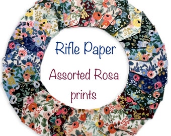 42 Precut hexagons Assorted Rosa Prints Rifle Paper Co. Fabrics for English Paper Piecing