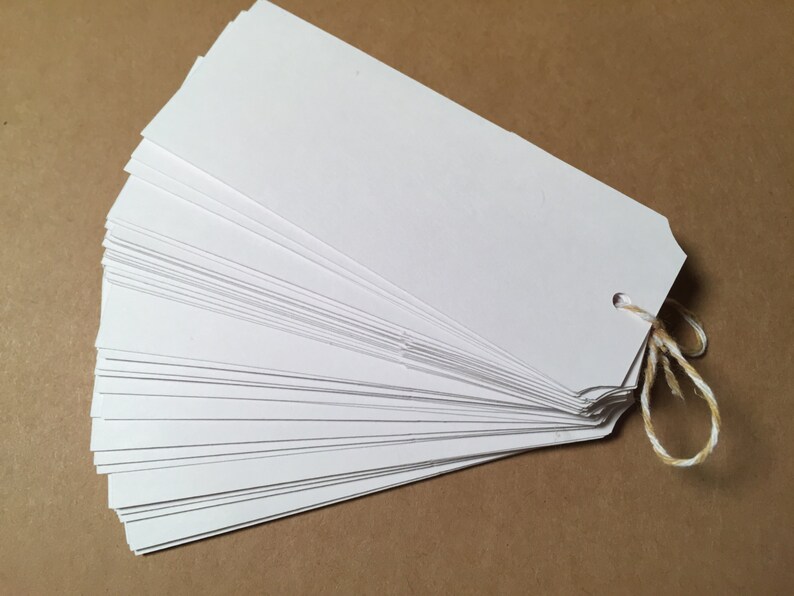 Tag Stock 110 lb Card Stock Die Cut Hang Tags White Blank Etsy