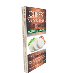 Mozzarella and Ricotta Cheese Making Kit Great Gift Present For All Occasions Contains Rennet One KIT Makes 4 cheeses
