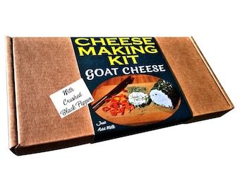 Cheese  Making KIT Goat Cheese With Black Pepper Great Gift Contains Vegetarian Rennet Thermometer Not Included