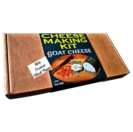 Cheese Making KIT Goat Cheese With Black Pepper Great Gift Contains  Vegetarian Rennet Thermometer Not Included 