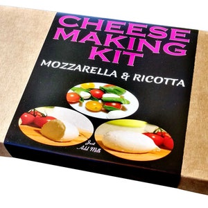 Cheese  Making KIT Mozzarella and Ricotta Black Edition Great Gift Contains Vegetarian Rennet Thermometer Not Included